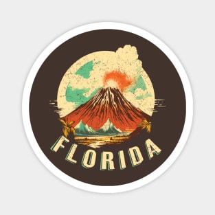 Florida Tourist Volcano Vintage Magnet